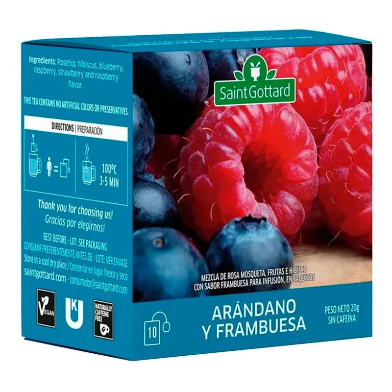 Infusion Arandano Frambuesa x 10saq -Saint Gottard
