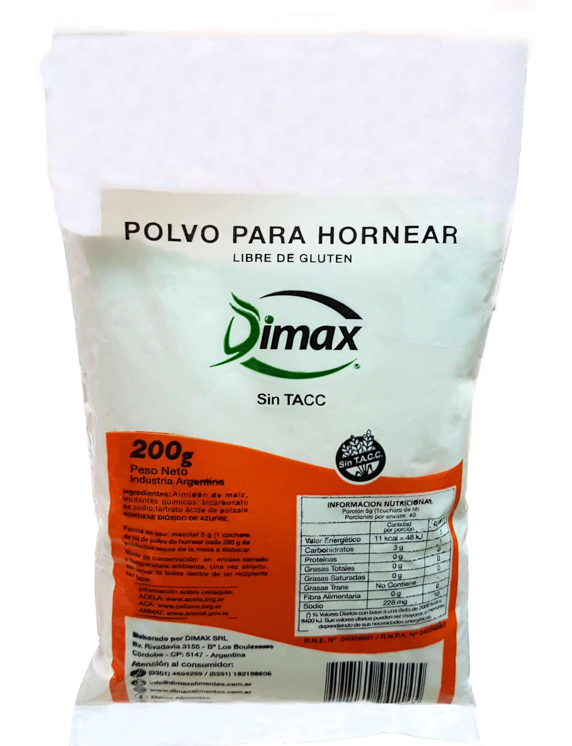 Polvo para Hornear x 200 grs.-Sin Tacc-Dimax