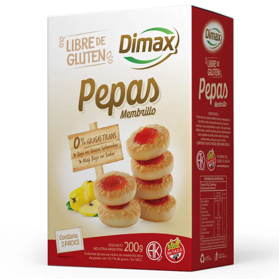 Galletas Pepas de Membrillo x  100 grs. - Dimax