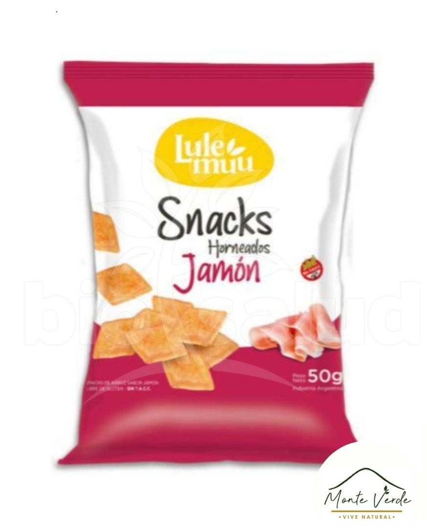 Snacks horneados sabor Jamon x 50 grs. Sin TACC-Lulemuu