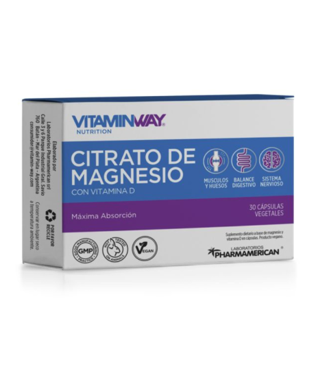 Citrato de Magnesio+ Vitamina D x 30 cap.-Vitaminway