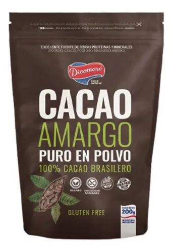 Cacao Amargo puro en Polvo x 200 grs. - dicomere