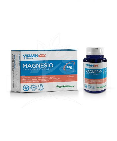 Magnesio con Potasio y B6   x 30 cap. Vitaminway