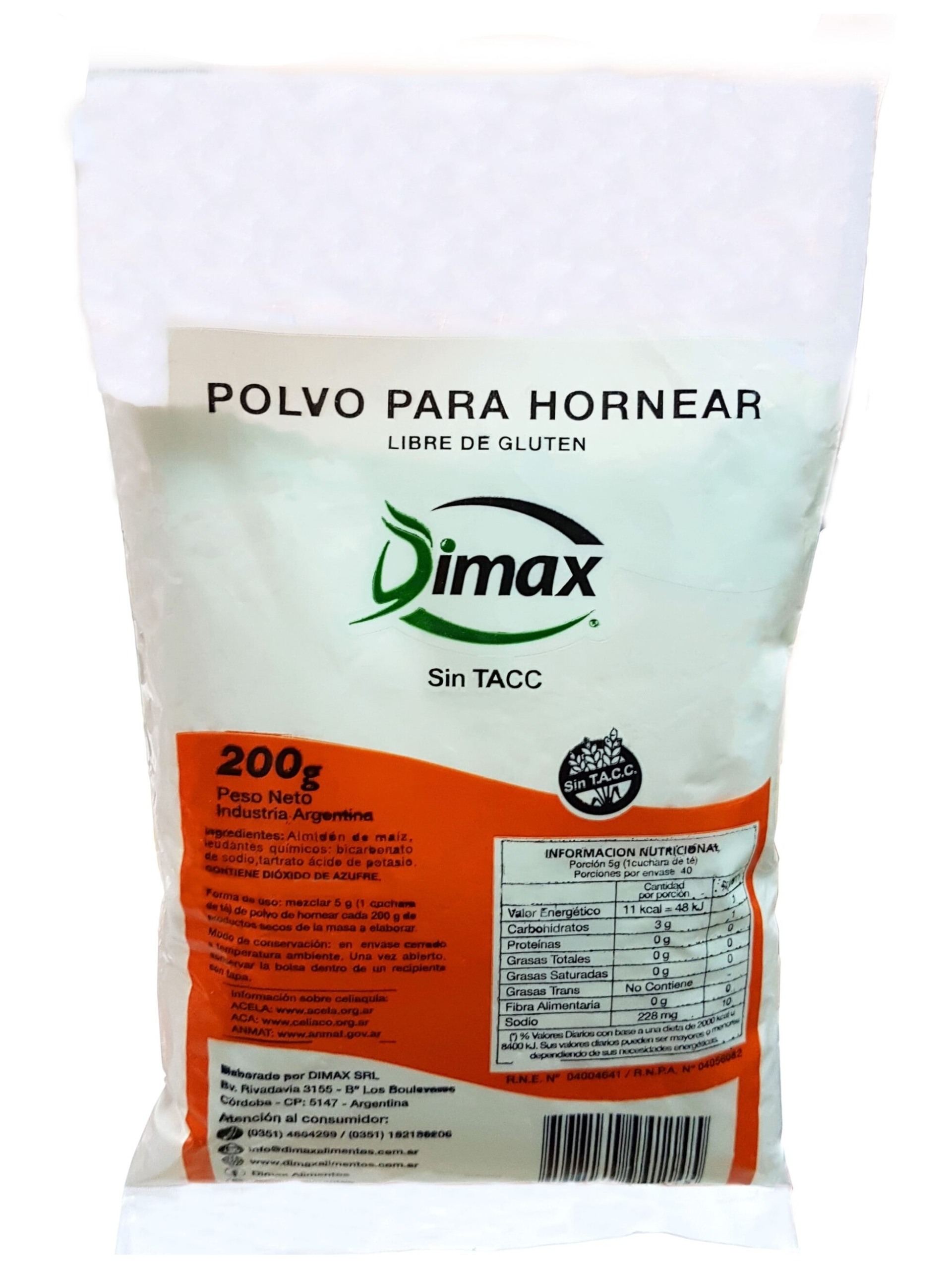 Polvo para Hornear x 200 grs.-Sin Tacc-Dimax