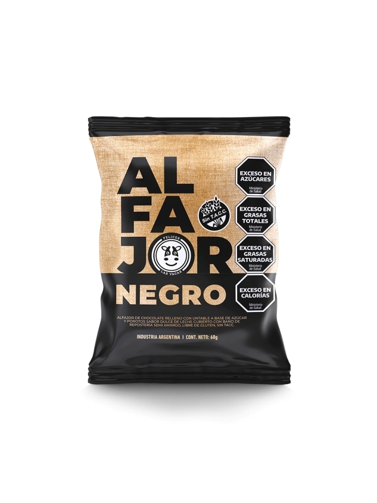 Alfajor de Chocolate x 60 grs.-SIN TACC-Felices las Vacas