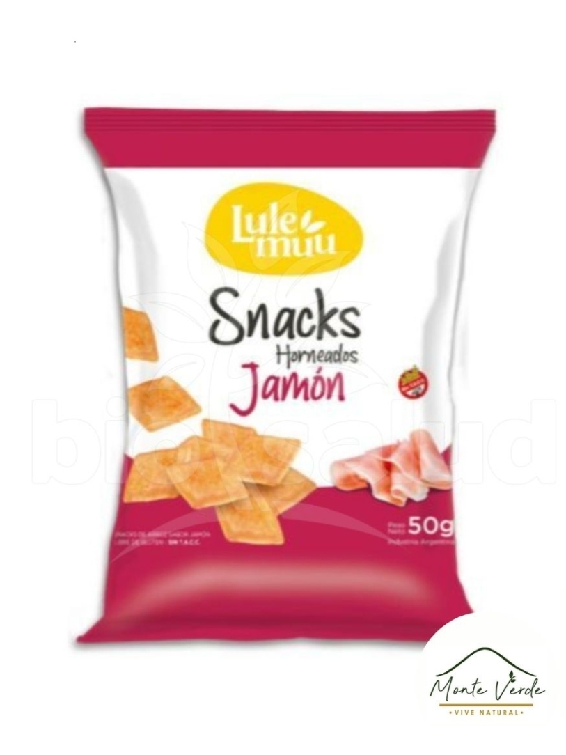 Snacks horneados sabor Jamon x 50 grs. Sin TACC-Lulemuu