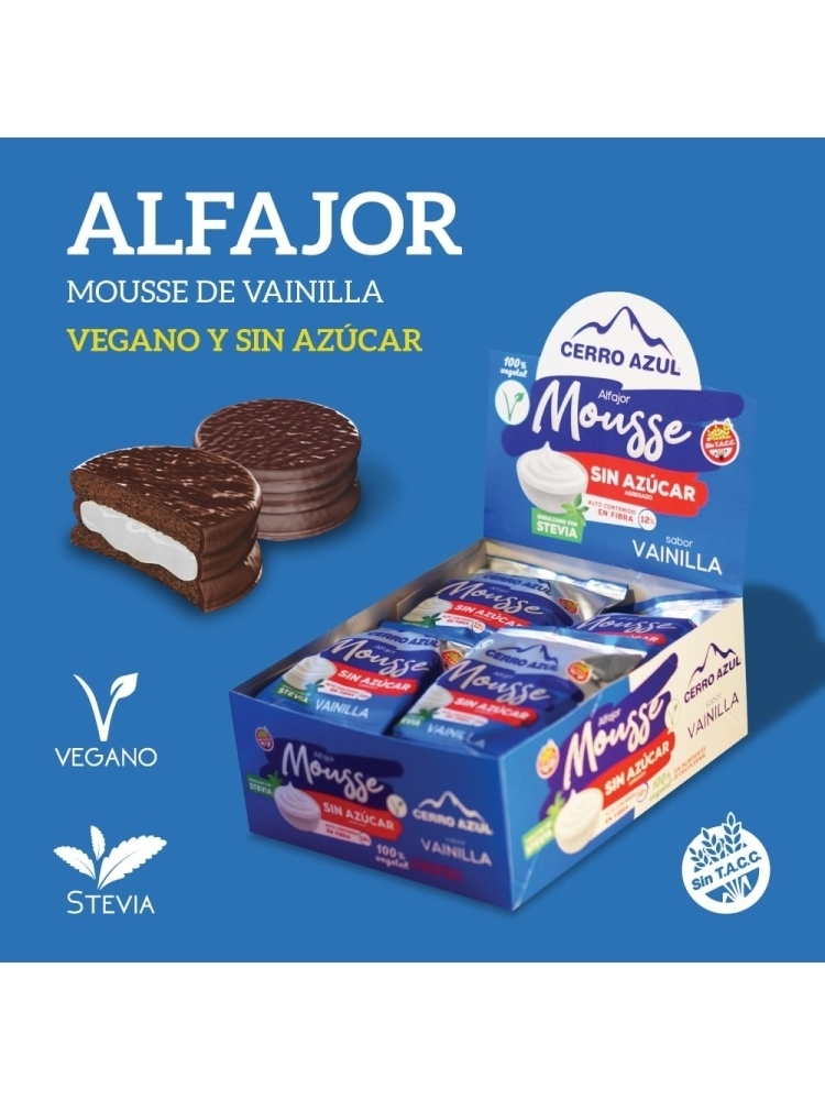 Alfajor sin azucar - vAINILLA - Sin TACC - CERRO AZUL