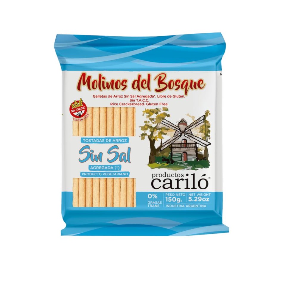 GALLETAS DE ARROZ x 150 grs. molinos del bosque-sin sal