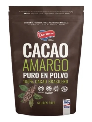 Cacao Amargo puro en Polvo x 200 grs. - dicomere