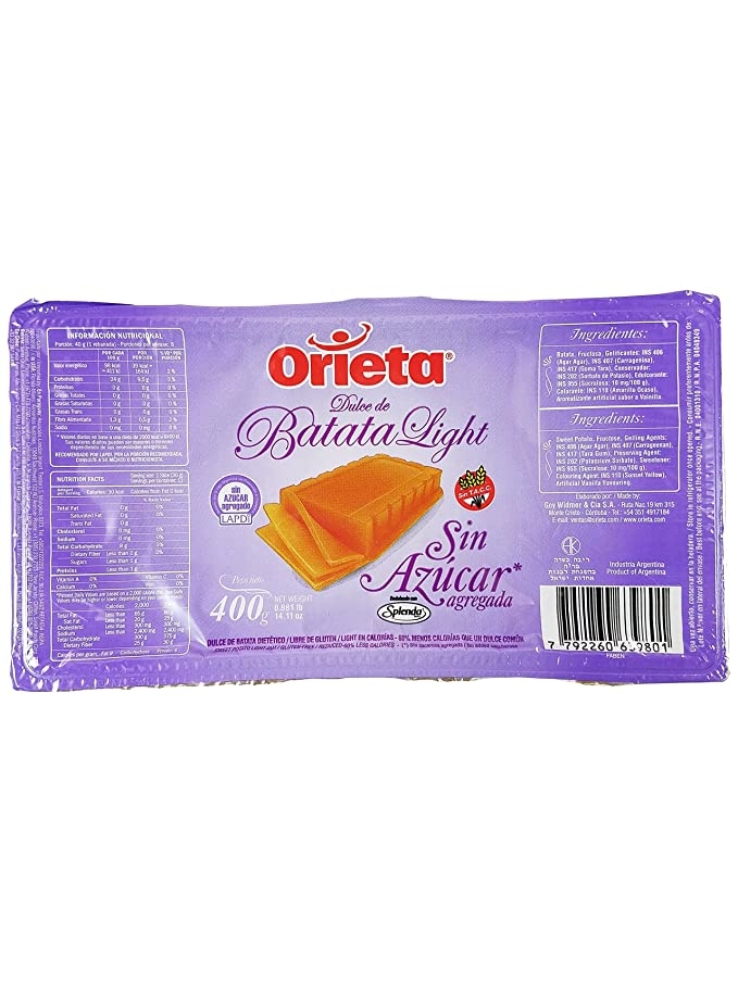 Dulce de Batata Light x 400g - Orieta