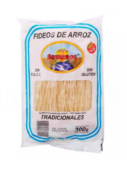 Fideos de arroz tradicional- sin TACC- SOYARROZ