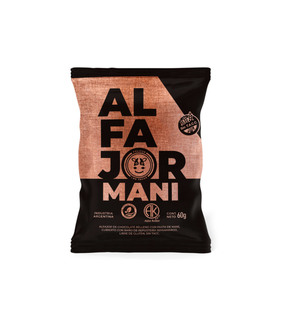 Alfajor Mani sin TACC - Felices las vacas x 60g