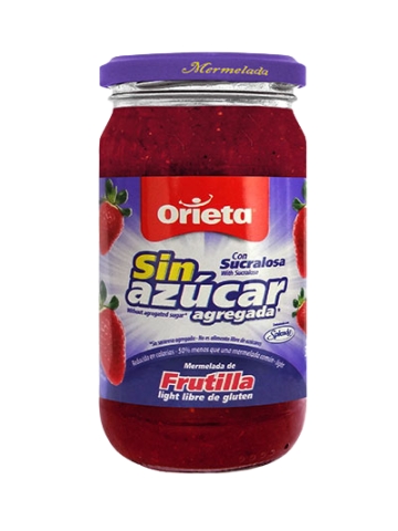 Mermelada Frutilla sin azucar - Orieta x 340g