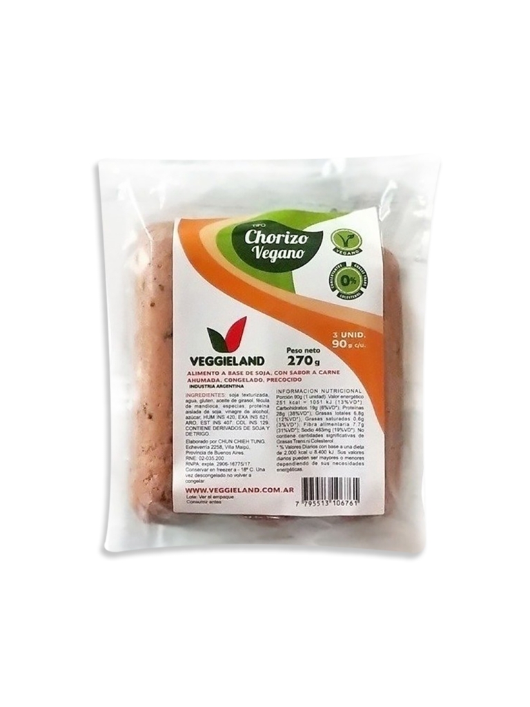 Chorizo vegano x 3u - Veggieland