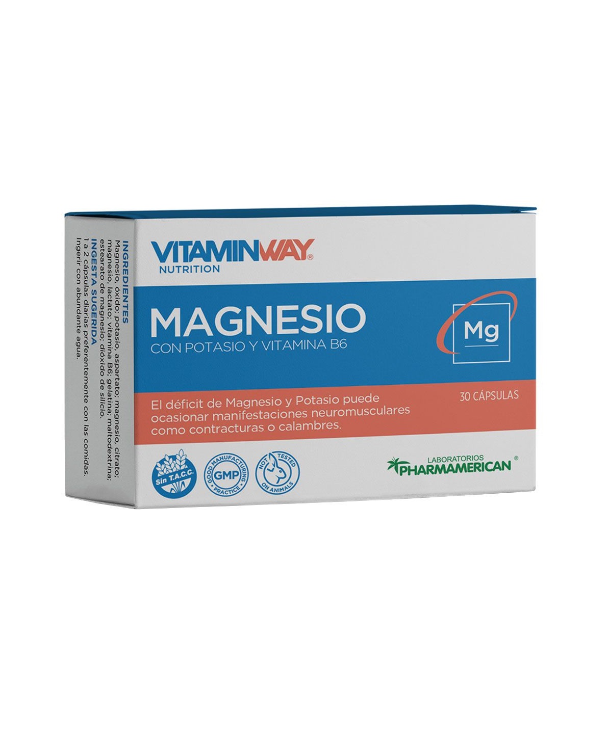 Magnesio con Potasio y B6   x 30 cap. Vitaminway