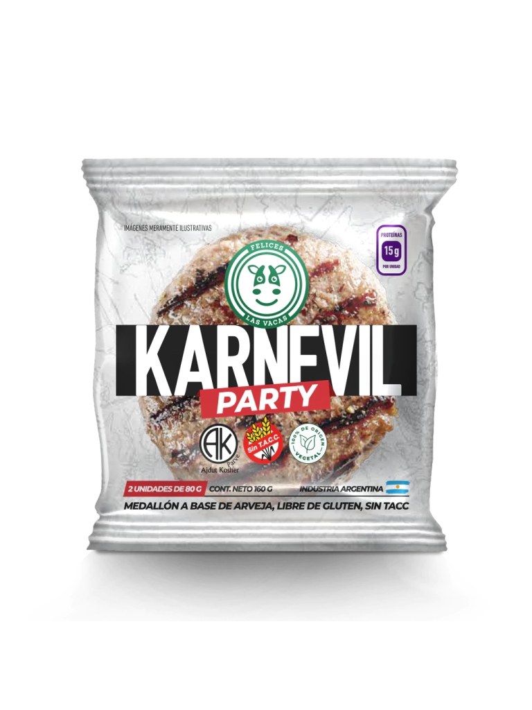 Hamburguesa Karnevill Party- x 2 unid - Felices Las Vacas -Sin tacc