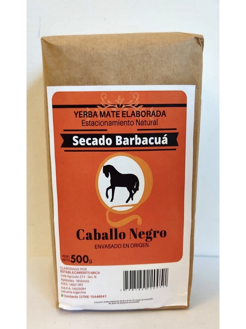 Yerba Mate Secado Barbacuá x 500 grs. Caballo Negro